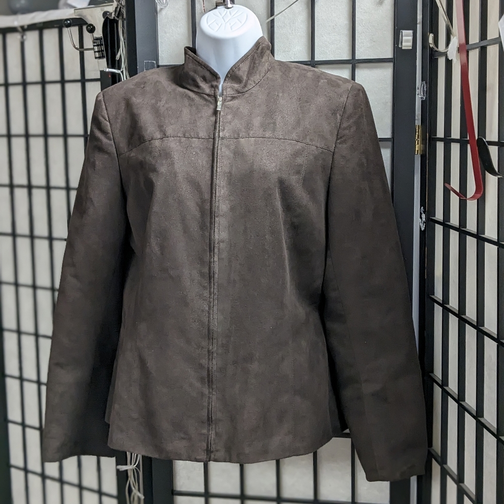 Evan-Picone Faux Suede Jacket. 10